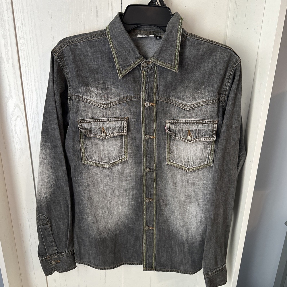 Levis Shirts For Jeans Women Button Shirt Medium Faded Black Vintage USA